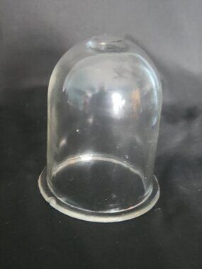 Clear Glass Cloche Bell Dome 5” Tall Flared Flat Edge Hand Blown Dispaly Chipped